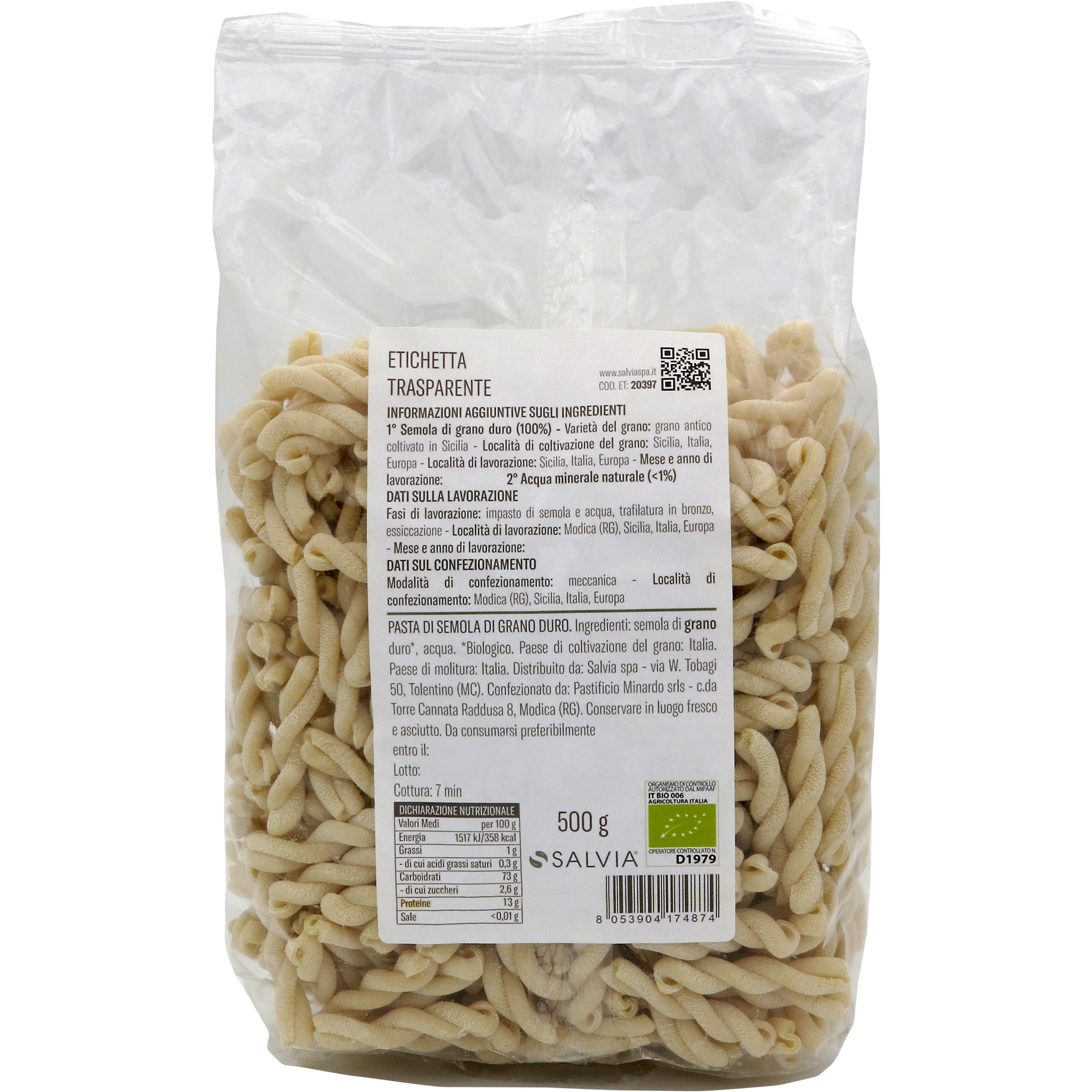 Gemelli di semola di GD BIO m